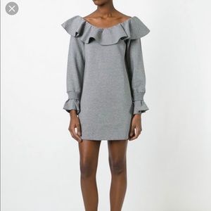 Opening ceremony ruffled neckline dress